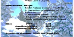 Zu den Newsdetails: Skiausfahrt mit Micha Anmeldungen ab jetzt!