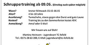 Zu den Newsdetails: Schnuppertraining 2021